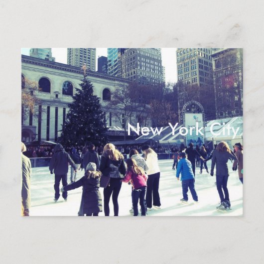 Carte Postale Patinoire à Bryant Park, New York (Devant)