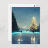 Carte Postale Patinoire extérieure dans le pays (Devant / Derrière)