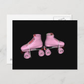Carte Postale Patins à rouleaux roses chauds (Devant / Derrière)