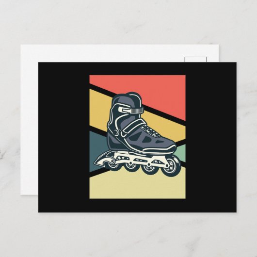 Carte Postale Patins à rouleaux vintages (Devant / Derrière)
