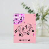 Carte Postale Patins à roulettes Derby Skating Rose Disco Annive (Debout devant)