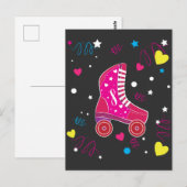 Carte Postale Patins à roulettes Rollerblade roses (Devant / Derrière)