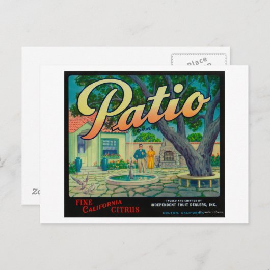 Carte Postale Patio Orange LabelColton, CA (Devant / Derrière)