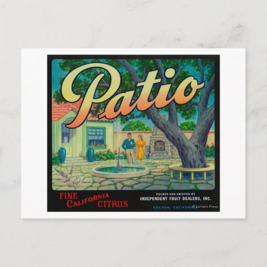 Carte Postale Patio Orange LabelColton, CA (Devant)