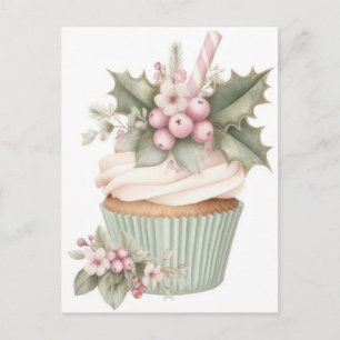 Carte Postale Pâtisserie de Noël festive et élégante au pastel
