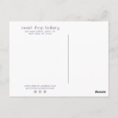 Carte Postale Pâtisserie Paillettes Holographiques, Friandises (Dos)