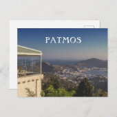 Carte Postale Patmos Grèce Vue de l'île depuis le sommet (Devant / Derrière)
