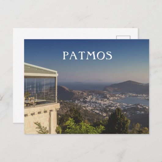 Carte Postale Patmos Grèce Vue de l'île depuis le sommet (Devant / Derrière)