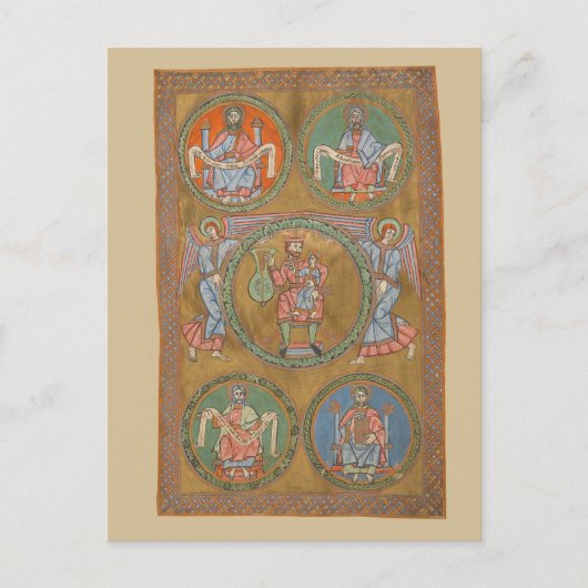 Carte Postale Patriarches Abraham Isaac Jacob Manuscrit médiéval (Devant)