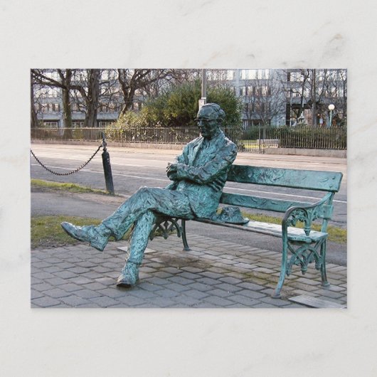 Carte Postale Patrick Kavenagh - Sculpture de poète irlandais (Devant)