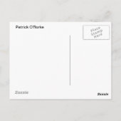 CARTE POSTALE PATRICK 'PADDY' O'RORKE (Dos)
