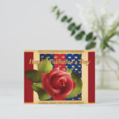 Carte postale Patriot Rose Rouge Saint Valentin (Debout devant)