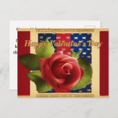 Carte postale Patriot Rose Rouge Saint Valentin (Devant / Derrière)