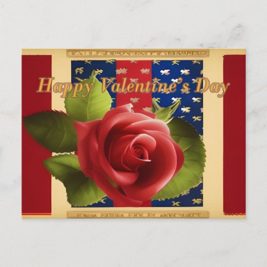 Carte postale Patriot Rose Rouge Saint Valentin (Devant)