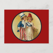 Carte Postale Patriotic_boy and Girl_Postcard (Devant)