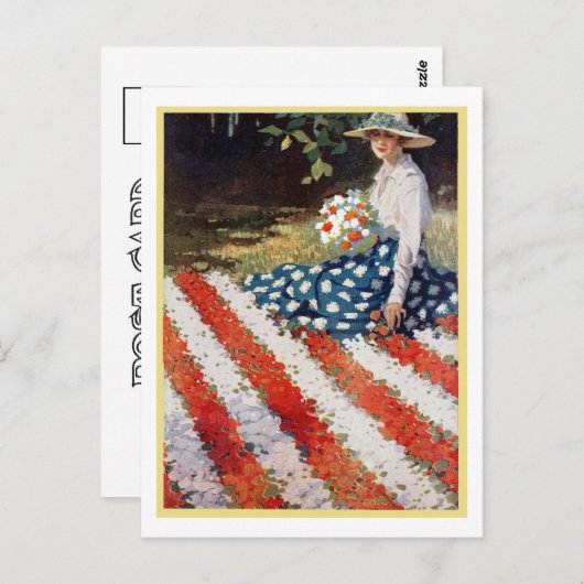 CARTE POSTALE "PATRIOTIC GARDEN" FLOWER FLAG (Devant / Derrière)