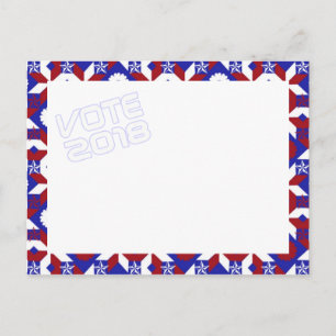 Carte postale Patriotic Star Quilt VOTE 2018