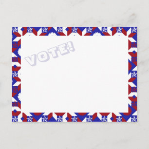 Carte Postale Patriotic Star Quilt VOTE ! postcard