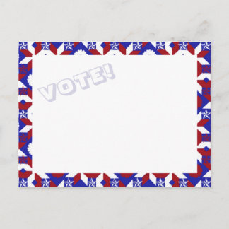 Carte Postale Patriotic Star Quilt VOTE ! postcard