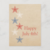 Carte Postale Patriotic Stars Juillet 4 Postcard (Devant)