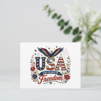 Carte Postale Patriotique 250 ans 4 juillet 