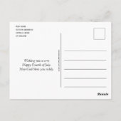 Carte Postale Patriotique 4 JUILLET chrétien (Dos)