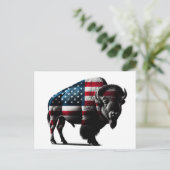 Carte postale Patriotique Buffalo American Flag (Debout devant)