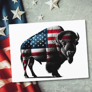 Carte postale Patriotique Buffalo American Flag