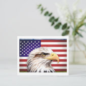 Carte postale patriotique de l'aigle du drapeau am (Debout devant)
