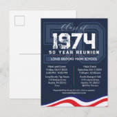 Carte Postale Patriotique États-Unis 50 Année Classe secondaire  (Devant / Derrière)