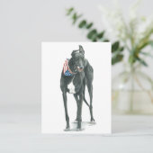 Carte postale Patriotique Greyhound Dog Art (Debout devant)