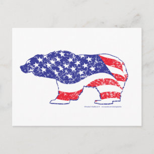 Carte Postale Patriotique-Grizzly-détresse