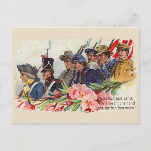 Carte postale patriotique Vintage d'une nation (Devant)