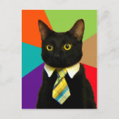 Carte Postale Patron de chat en cravate (Devant)