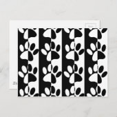 Carte Postale Patrouilles Et Rayures De Chien Noir Et Blanc (Devant / Derrière)