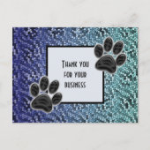 Carte Postale Patte d'animal pas chère Merci pour votre entrepri (Devant)