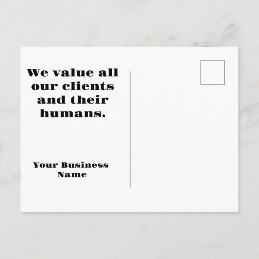 Carte Postale Patte d'animal peu coûteuse Merci pour votre entre (Dos)