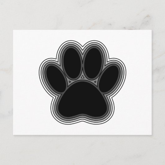 Carte Postale Patte de chien avec contours (Devant)