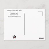 Carte Postale Patte de chien rustique Merci personnalisé  (Dos)