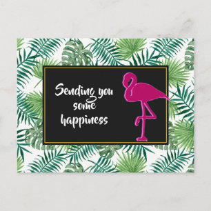 Carte Postale Pattern et Pink Flamingo