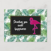 Carte Postale Pattern et Pink Flamingo (Devant)