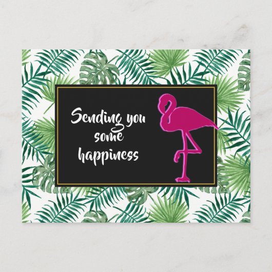 Carte Postale Pattern et Pink Flamingo (Devant)