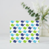 Carte Postale Pattern of Whales, Cute Whales, Sea Animals (Debout devant)