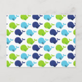 Carte Postale Pattern of Whales, Cute Whales, Sea Animals (Devant)