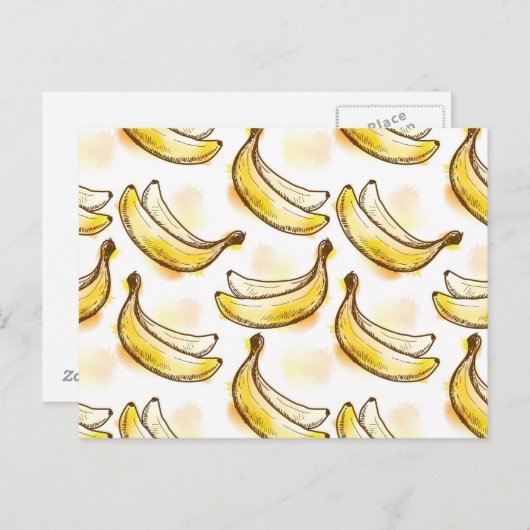 Carte Postale Pattern with banana (Devant / Derrière)