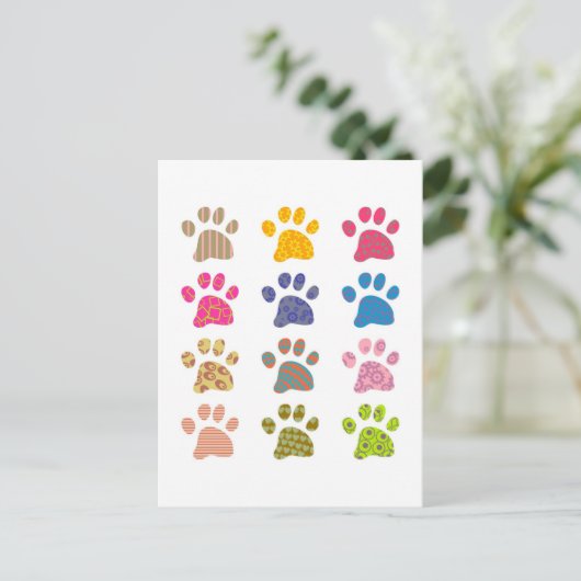 Carte Postale Patterned Paws (Debout devant)
