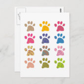 Carte Postale Patterned Paws (Devant / Derrière)