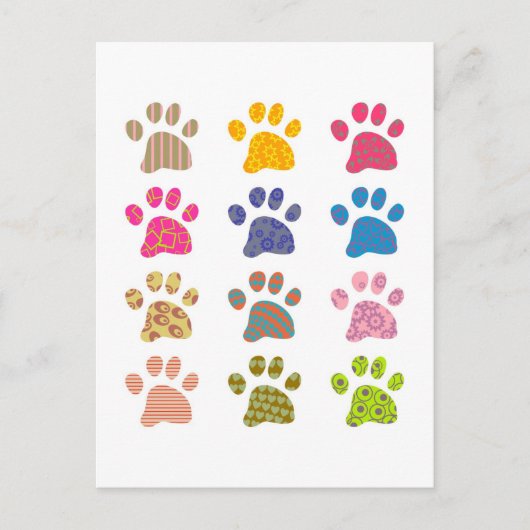 Carte Postale Patterned Paws (Devant)