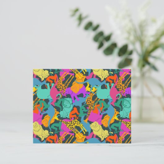 Carte Postale Patterns d'Animal Silhouette (Debout devant)