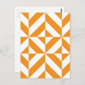 Carte Postale Patters de Burnt Orange Geometric Deco Cube (Devant / Derrière)